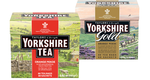 Certains types de Yorkshire Tea disponibles